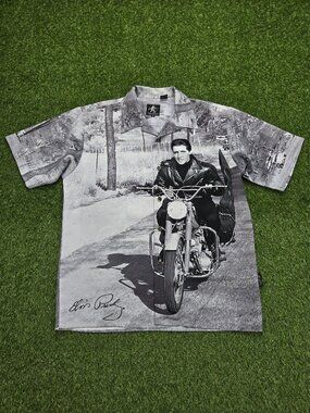 Elvis Presley Dragonfly Shirt Mens Medium Motorcycle Graphic King of Rock & Roll